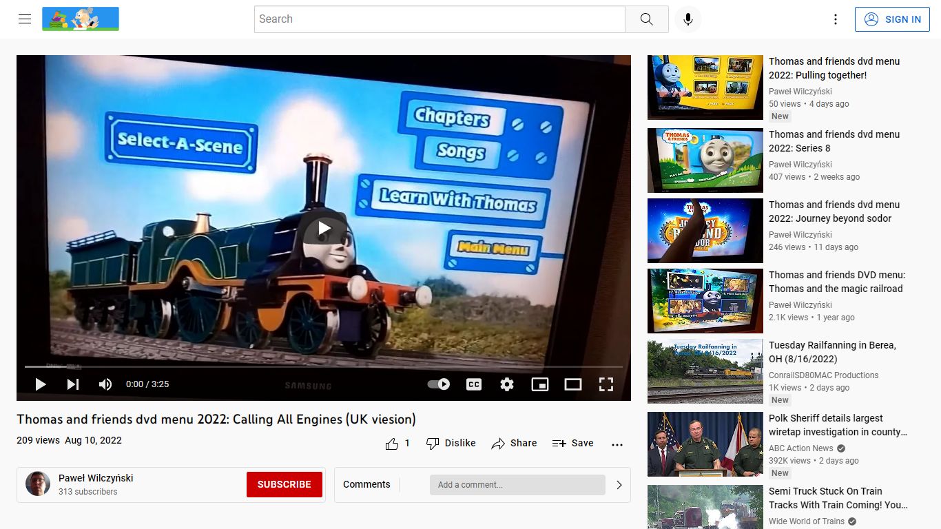 Thomas and friends dvd menu 2022: Calling All Engines (UK viesion ...