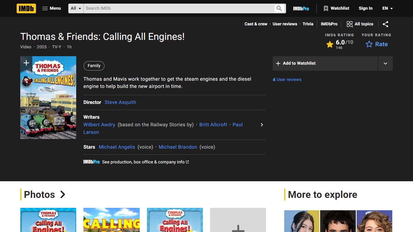 Thomas & Friends: Calling All Engines! (Video 2005) - IMDb