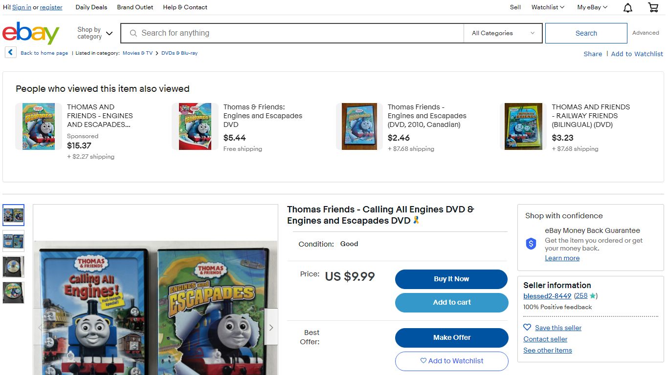 Thomas Friends - Calling All Engines DVD & Engines and Escapades DVD | eBay